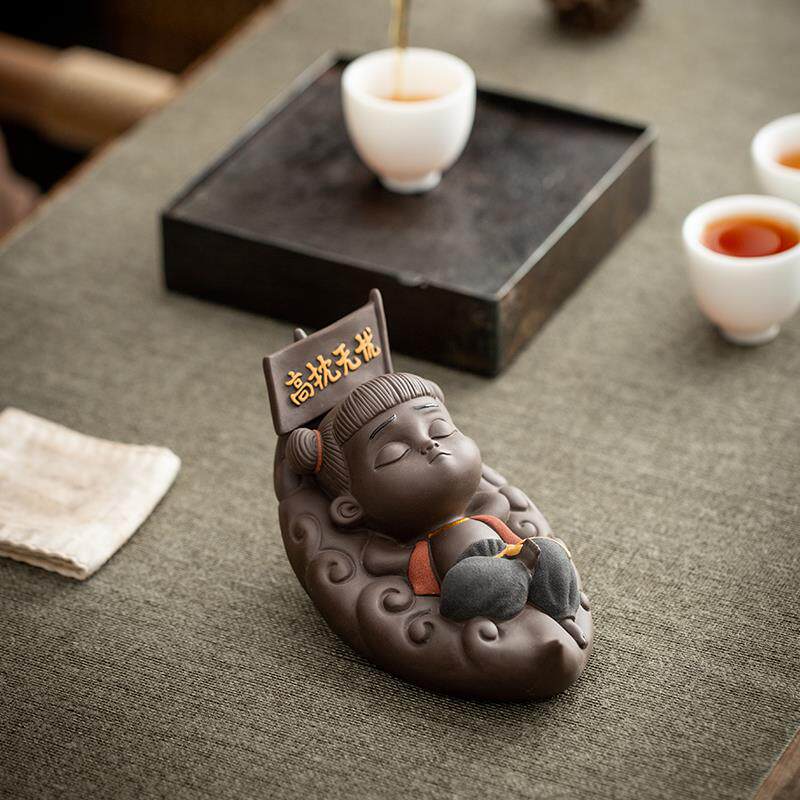 宠玩精品茶可紫砂茶盘茶具养哪吒摆件配件个性摆设茶茶道家居