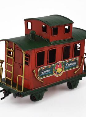 新款圣诞火车模型铁皮手工艺老式蒸汽火车客厅橱窗收藏装饰摆件