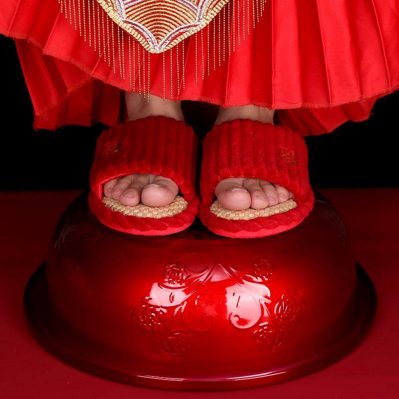 结婚礼喜盆一对红色脸盆女方陪嫁用品套装婚庆嫁妆洗脸红盆聚宝盆,淘宝优惠券,粉丝福利购,淘宝优惠卷