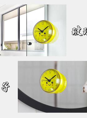 迷你小时钟卡通浴室防水厨房卫生间防水挂钟新款墙上厨房表防潮