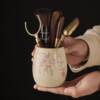Ceramic beige Ru kiln tea ceremony Six gentlemen Kung Fu tea sets accessories tea brewing tools tea knife tea clip tea brush spoon