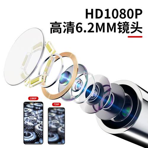 360度可旋转转向手机高清内视镜汽车管道检测积碳污渍3.9mm摄像头 - 图2