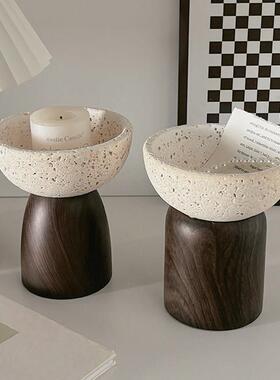 洞石托盘玄关摆件置物架饰品收纳碗客厅装饰家居好物桌面桌面摆件