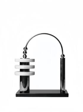 现代简约轻奢金属算珠拱形摆件抽象几何样板房售楼处桌面饰品摆件