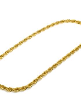 男士嘻哈镀金欧美项链时尚高级感1cm粗麻花项链扭绳链