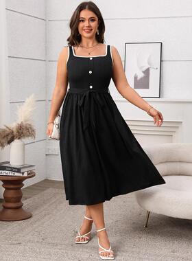【1XL-4XL】Women's Plus Size Summer Midi Dress Sleeveless