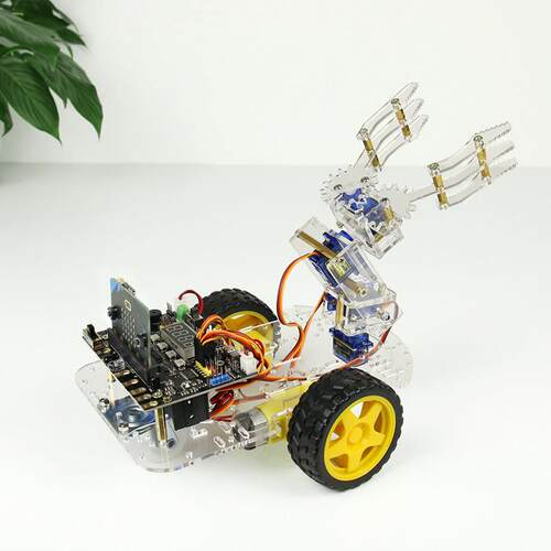 microbit智能小车机械臂机械手车支持makecode图形化可编程机器人 - 图1