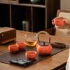 Everything goes well Japanese-style lifting beam ceramic small set business event gift logo household Kung Fu tea set tea maker