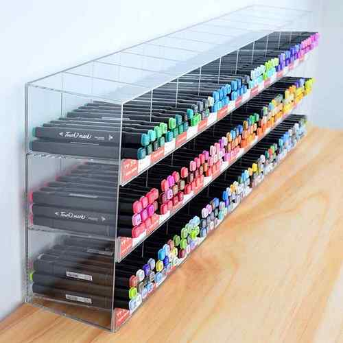 术文店展示架下笔架彩372笔置圆珠笔美画笔插笔架物收纳具架透明 - 图2
