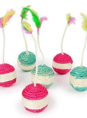 1Pc Cat Toy Sisal Scratching Ball Training Interactive Toy f