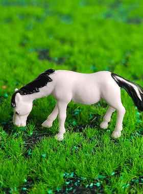 迷你仿真小马微景观摆件假山水族多肉盆景造景装饰品骏马动物配件