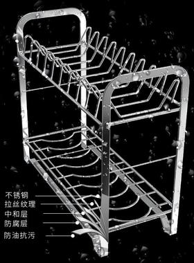 碗碟收纳架厨房置物架放碗架沥水架沥碗架子碗碟架碗盘碗筷收之满