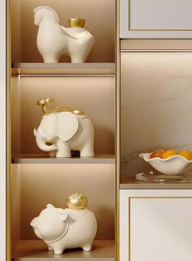 面新中式创意饰客厅装上ltao1013摆件开业乔迁创意摆件马有钱高奢