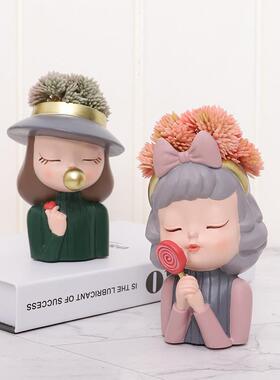 如果 跨境欧式可爱泡泡家女孩脂多肉花饰盆创意R7B1X0居园艺装小