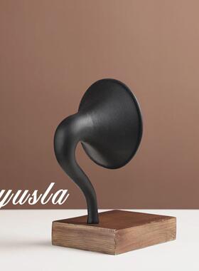 简约样法式中古风古唱片留声机AWM板间电视柜餐厅柜复机摆件软装