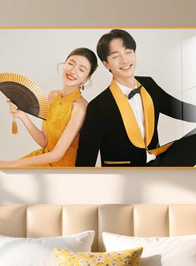 定制婚纱照挂墙洗照片做成相框床头结婚照精修水晶冲印放大挂画