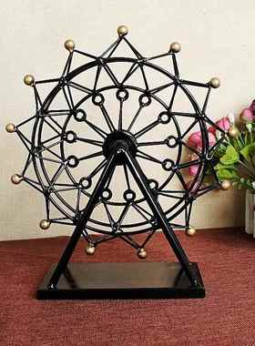 特价铁艺手工摩天轮摆件模型可转动做工细致摩天轮大中小多色可选