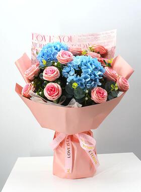 花束彷真花手捧花交车颁奖成品花束永生花假花拍照教师节母亲节