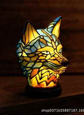 2024新款动物台灯系列染色树脂猫/龙/狼/马/猫头鹰/海豚/乌龟台灯