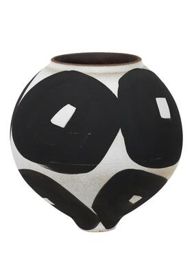 现代意式极简陶瓷花瓶几何手绘摆件茶室书房桌面家居装饰摆件