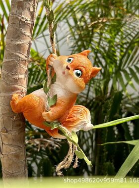 户外花园庭院挂饰吊件挂件爬藤松鼠仿真动物摆件树脂工艺品