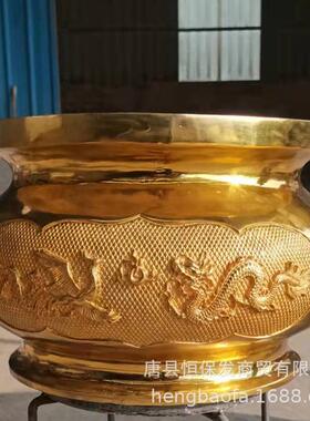 黄铜香炉摆件铜双龙炉铜雕0054祠堂大户外形型长方铜香塔炉