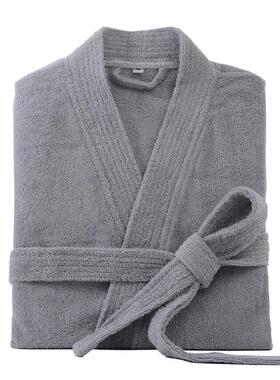 100% Cotton Bathrobe for Men Long Thick Absorbent Terry Bath