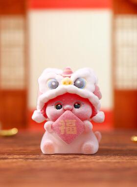 新年款吉祥好意宝马来家有米花1040-412盲日盒意桌面寓创摆件节礼