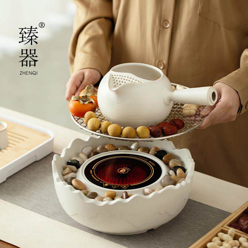 2026 New Furnace Tea Maker Complete Set Home Indoor Baking Stove Jar Teapot Tea Set Black Crystal Stove Teapot