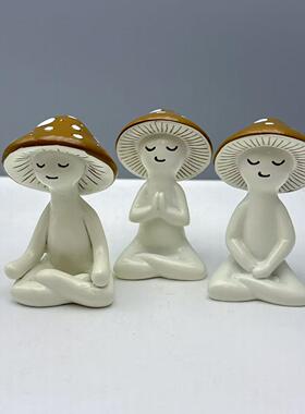 跨境新款Meditation Mushrooms 冥想蘑菇装饰摆件打坐蘑菇装饰品