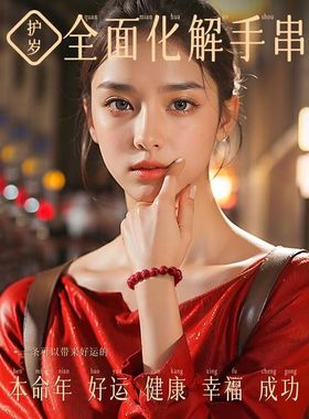 12MM湘西帝王砂朱砂六子真言手串原石本命年礼物礼特级紫金沙手链