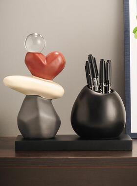 时来运转笔筒摆件桌面办公室轻奢高级感教师节送老师同学开 学礼