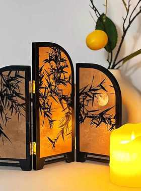 过年茶台茶桌屏风装饰摆件氛围隔断客厅桌面入户玄关电视柜