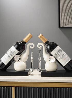 动物红酒架摆件客厅酒柜餐桌现代简约轻奢装饰品酒托 托乔迁新居