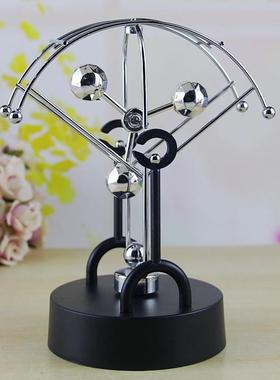 高档金属永生动仪顿摆创意海豚旋电磁转摇摆器办牛公室装饰摆件日