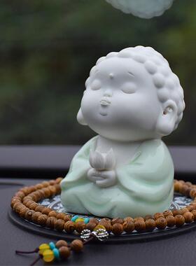 正品白瓷观小音佛像饰品家拜安全车件个性宗化禅南海配如来佛茶宠