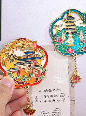 杭州冰箱贴城市景西旅游湖金属峰塔冰箱贴区雷景点SN-J0FJ0文创纪