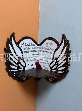 2024跨境新款木质直墙角镂空创意造型置物装饰墙架波西米亚装饰品