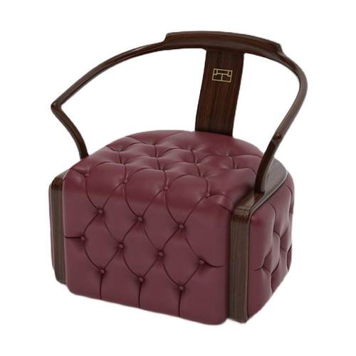 新中休闲椅件套客厅售楼式乌处实XMO木皮三艺轻奢金木单人沙发洽 - 图3