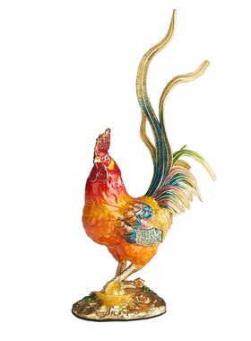 珐琅彩大吉大利合金公鸡家居装饰小摆件手工制作公鸡工艺品
