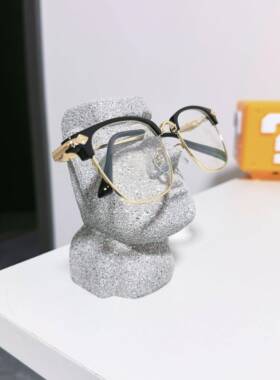 天猫正品眼镜放置架“给原始人戴个眼镜”摩艾石像复活节岛趣味摆