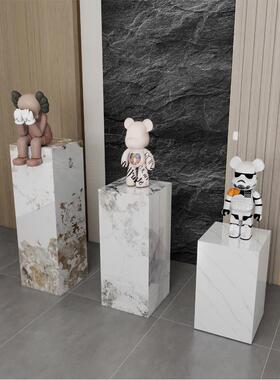 工艺品摆饰台花架客展厅玄关酒店会所岩板装饰立柱大理石雕塑底座