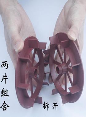 水车风车轮鱼缸吸水石假山流水喷泉摆件庭院园艺景观造景配件塑料