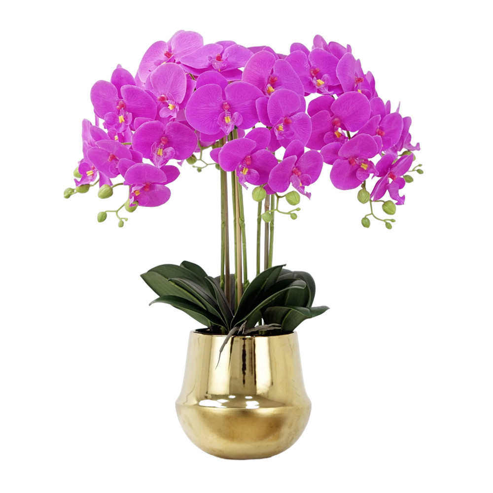 仿真蝴蝶兰盆栽假花大盆套装过胶手感绢布花摆件客厅摆放陶瓷盆栽,淘宝优惠券,粉丝福利购,淘宝优惠卷