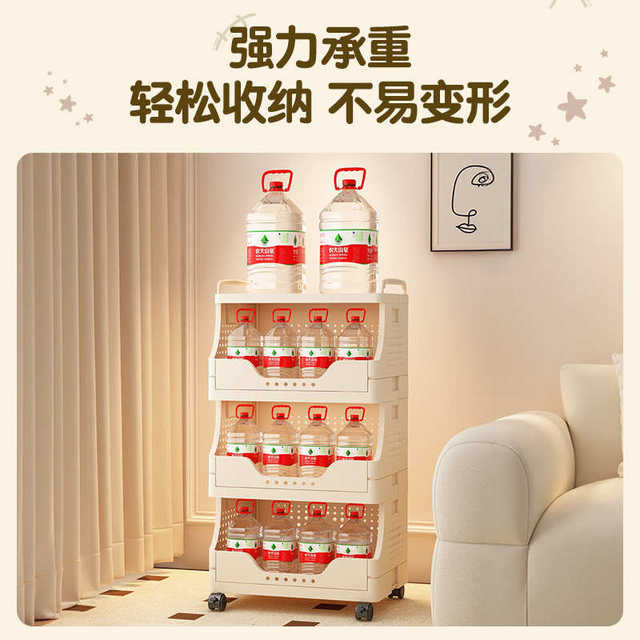 Door cart storage rack floor-standing movable snack storage rack home bedroom bedside table living room storage rack