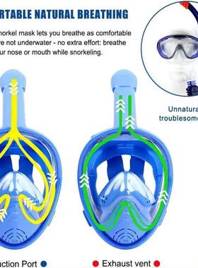 Full Face Kids Snorkel Mask Snorkeling Gear Diving Marsk wit