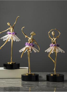 代现家简约天然水晶芭摆蕾舞女孩铜件客厅玄关书柜S0564电视柜居