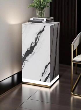 时尚岩板熊猫白花架摆件底座家居客厅玄关摆饰酒店会所民宿展示台