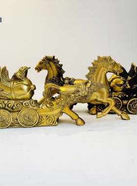 黄铜马拉聚宝盘马拉元宝家居办公室摆件金属工艺品摆件