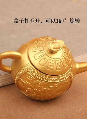 朱炳仁纯铜龙凤小茶壶手把件把把壶打麻将赢钱转运黄铜小摆件实心